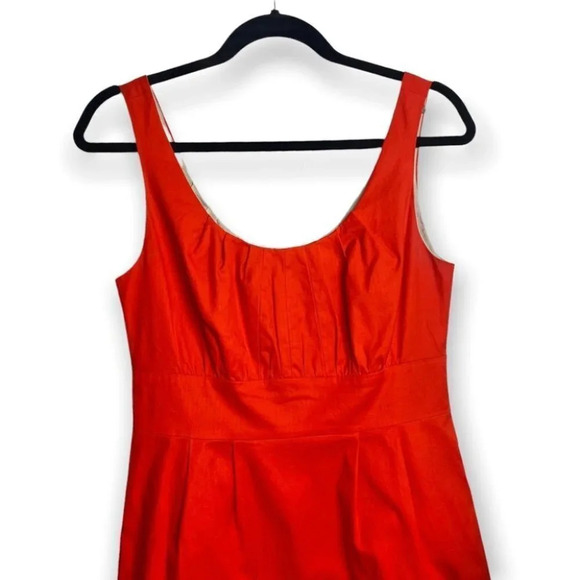 J. Crew Factory Suiting Pleated Dress with Pockets - 36740 CER Orange - Picture 3 of 11